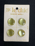 Button Plastic Set of 4 Vintage - Pearlescent Light Green