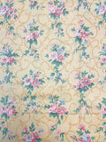 2 YD Cotton/Poly Vintage - Filigree and Flowers on Golden Yellow