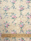 2 YD Cotton/Poly Vintage - Filigree and Flowers on Golden Yellow