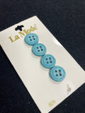 Button Plastic Set of 4 Vintage - Aqua