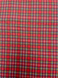1 1/4 YD Cotton Knit - Printed Plaid of Red, Navy Blue, Yellow, and White