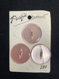 Button Plastic Set of 3 Vintage - Pearlescent Pink