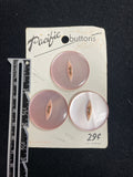 Button Plastic Set of 3 Vintage - Pearlescent Pink