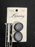 Button Plastic Set of 2 Vintage - Matte Black with Shiny Edge