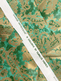 2 YD Cotton - Metallic Bronze Large Filigree on Mottled Green
