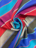 1982 1 YD Polyester - Bias Multi Colored Stripes