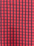 1 1/3 YD Cotton Flannel Yarn-Dyed Plaid - Red, Navy Blue, and White