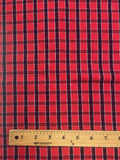 1 1/3 YD Cotton Flannel Yarn-Dyed Plaid - Red, Navy Blue, and White