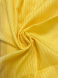 1 1/2 YD Polyester - Bright Yellow with Woven Stripe