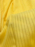 1 1/2 YD Polyester - Bright Yellow with Woven Stripe