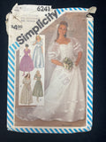 1983 Simplicity 6241 Sewing Pattern - Wedding Gown and Dresses FACTORY FOLDED