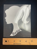 Hot Iron On Vinyl Transfer Applique - White Sparkle Barbie