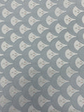 1 3/8 YD Cotton Blend Home Dec. Brocade Vintage - Cool Gray Scallops