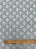 1 3/8 YD Cotton Blend Home Dec. Brocade Vintage - Cool Gray Scallops
