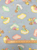2 1/8 YD Cotton/Poly Vintage - Precious Moments on Clouds with Blue Background
