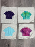 Orphan Blocks Set of 4 - Camp Shirt Quilt Squares