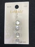 Button Plastic Set of 4 or 5 - Pearlescent White