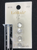 Button Plastic Set of 4 or 5 - Pearlescent White
