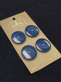 Button Plastic Set of 4 Vintage - Marbled Navy Blue