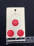 Button Plastic Set of 3 Vintage - Matte Red with Shiny Edge