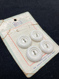 Button Plastic Set of 4 Vintage - White