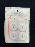 Button Plastic Set of 4 Vintage - White