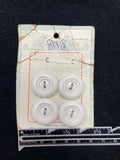 Button Plastic Set of 4 Vintage - White