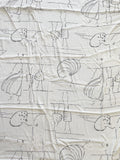 3 YD Rayon - Off White with Abstract Line Drawings of Ballet Dancers