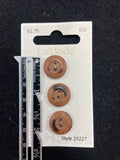Button Plastic Set of 3 - Mottled Brown