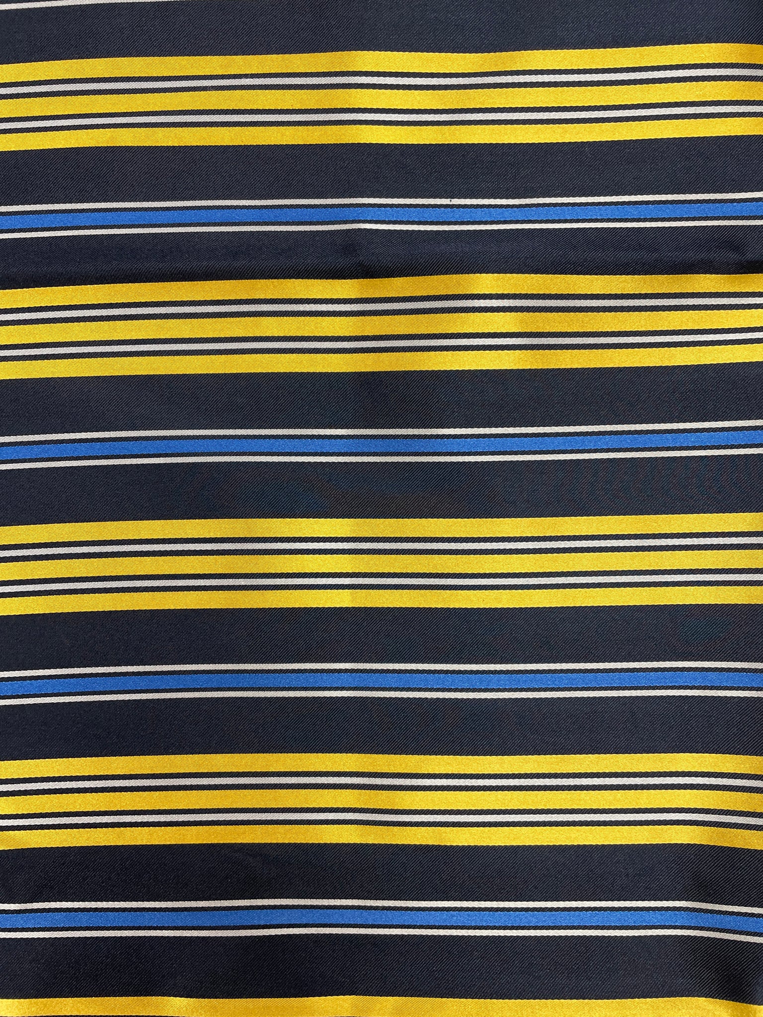 2 YD Tie Silk Yarn-Dyed Stripes - Black, Yellow, Light Blue and Light Gray