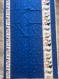 2 1/2 YD Quilting Cotton - Mottled Blue with Stars and 2 Snowmen Boarders