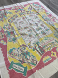 1 1/8+ YD Cotton Kettle Cloth Panel Vintage - New Mexico Map and Graphics
