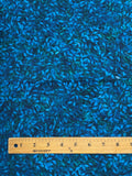 1 1/8 YD Quilting Cotton - Leaves in Mottled Blues and Greens