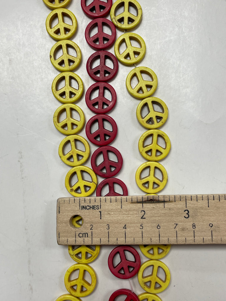 Bead Bundle - Multi Colored Peace Symbols 3/4"