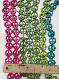 Bead Bundle - Multi Colored Peace Symbols 1"