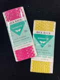 Cotton Mini Rick Rack Trim Vintage - Pink or Yellow