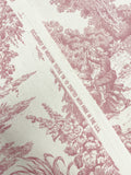 3 7/8 YD Cotton Duck Toile - Off White with Dusty Pink