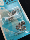 Snap Fasteners Set of 3 - Pearlescent White with Silver-Toned