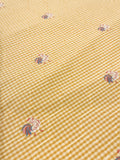 4 YD Poly Yarn-Dyed Gingham with Texture Weave - Yellow and Golden Yellow with Roosters