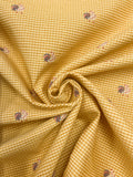 4 YD Poly Yarn-Dyed Gingham with Texture Weave - Yellow and Golden Yellow with Roosters