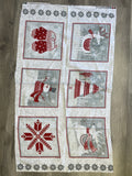 Cotton Flannel Panels - Christmas Motifs in Red, White, and Grays