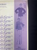 1977 Stretch & Sew 626 Sewing Pattern - Boatneck Sweaters FACTORY FOLDED