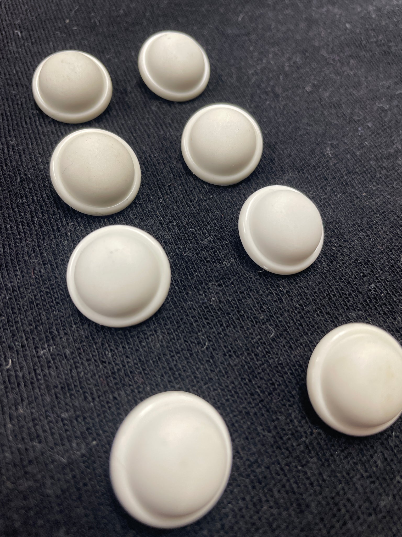 Button Plastic Set of 8 or 5 Vintage - White