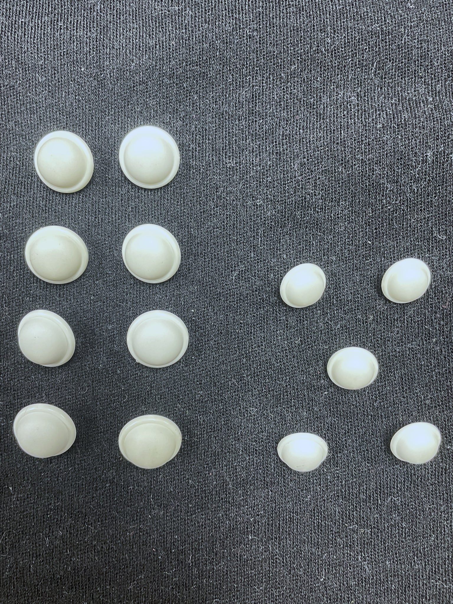 Button Plastic Set of 8 or 5 Vintage - White