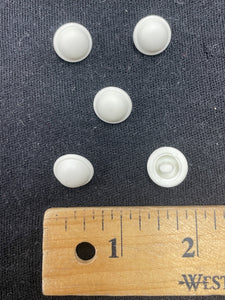 Button Plastic Set of 8 or 5 Vintage - White