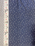 2 Quilting Cotton - Snowflakes on Navy Blue with a Border of Snowmen on Off White