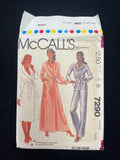 1980 McCall's 7290 Sewing Pattern - Adult Pajamas and Robe FACTORY FOLDED