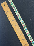 Rayon Ribbon Vintage - Yellow with Blue and Pink Flower Buds on Green Stems