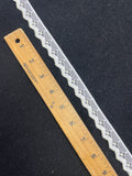 Nylon Lace Trim Vintage - White with Yellow Edge