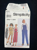 1998 Simplicity 8380 Sewing Pattern - Adult Overall Dress, Shorts and Pants FACTORY FOLDED